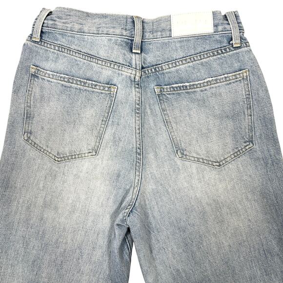 Pistola Loretta Wide-Leg Ankle Jeans Sz 26" Distressed Light Denim Raw Chew Hem - Picture 9 of 12